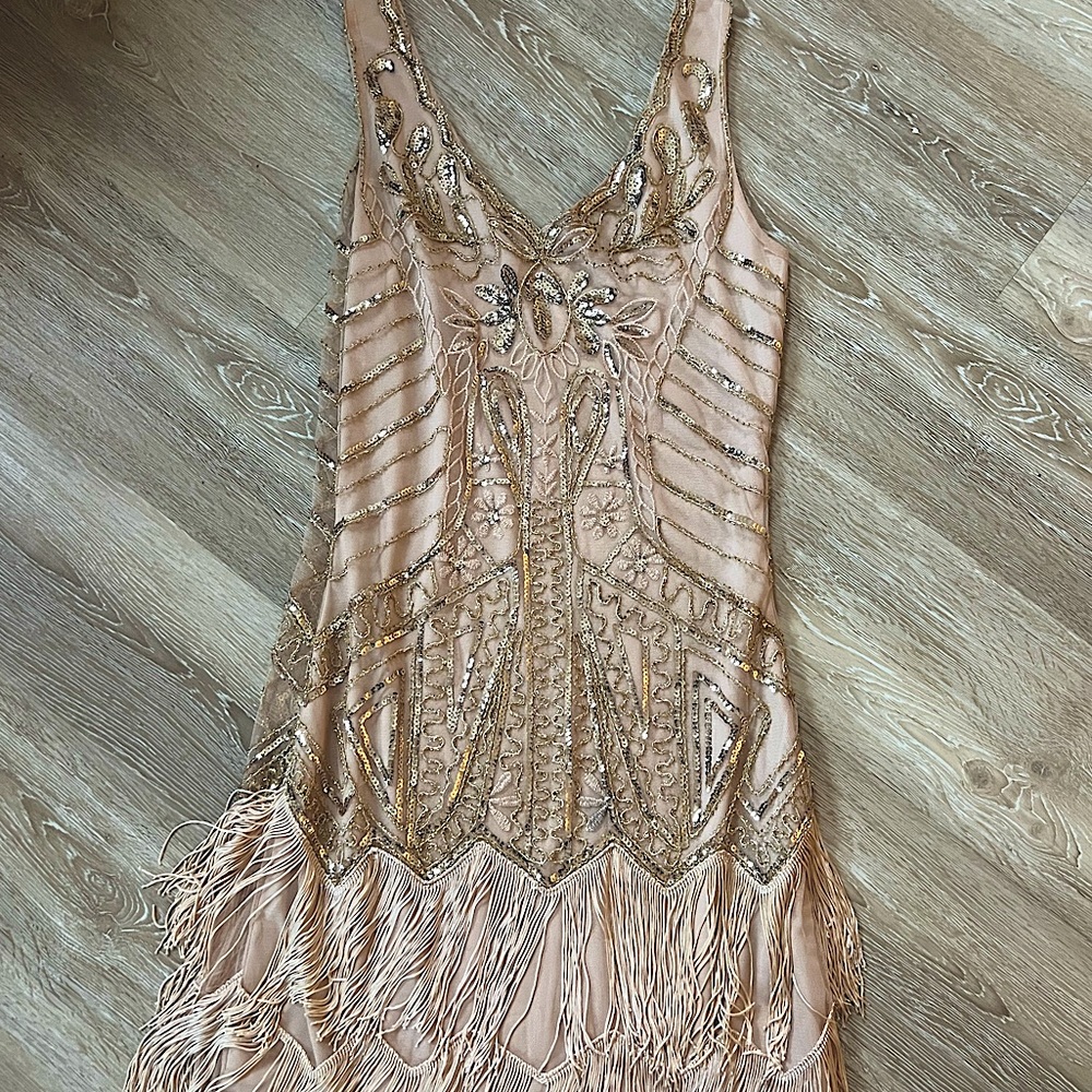 Gold 1920s Style Dress for Holidays/NYE - Medium